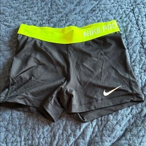 Nike Women's spandex Shorts in Black and Neon Yellow